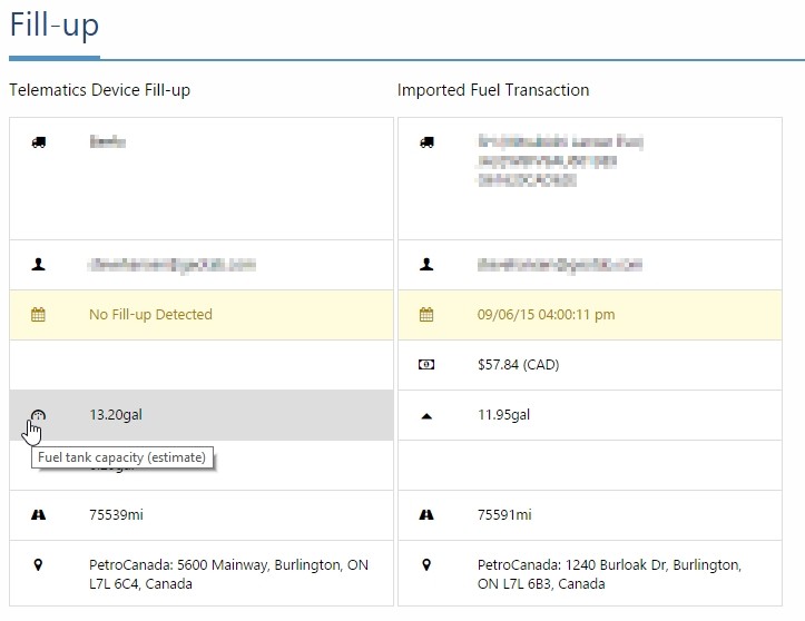 mygeotab fuel tank capacity estimates