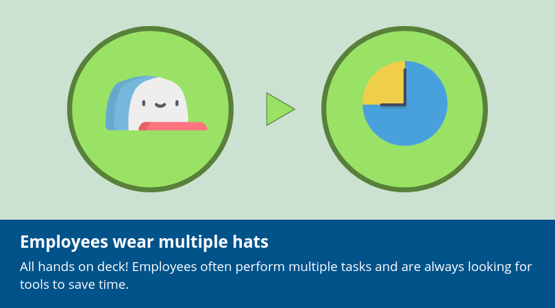 Small business employees wear multiple hats