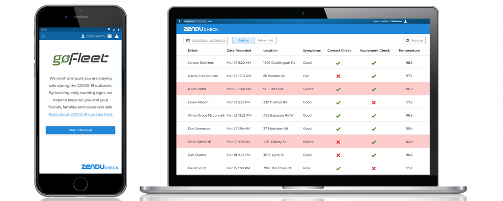 gofleet, health check, zenducheck, symptom monitoring,