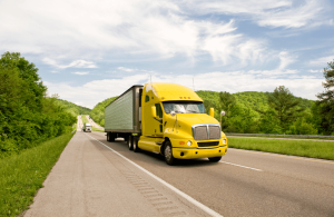 yellow transport truck