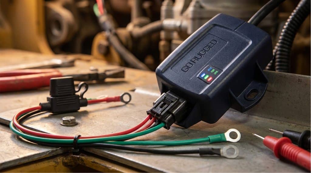 Hardwire to constant power, switched ignition, and ground